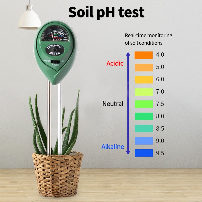 4 in 1 Soil Analyzer Tanah Tester Meter Moisture Meter PH Meter Sunlight Meter Suhu Alat Ukur