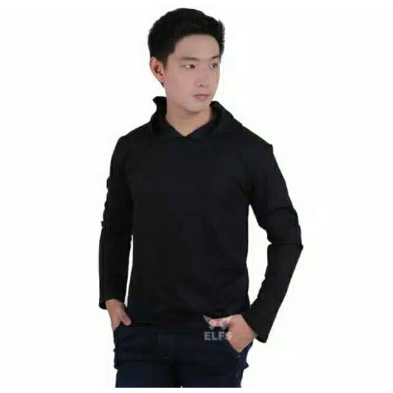 Kaos Polos HOODIE Lengan Panjang
