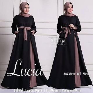  Baju  Gamis  Wanita  Muslim Terbaru Lucia Dress Polos  Syari 