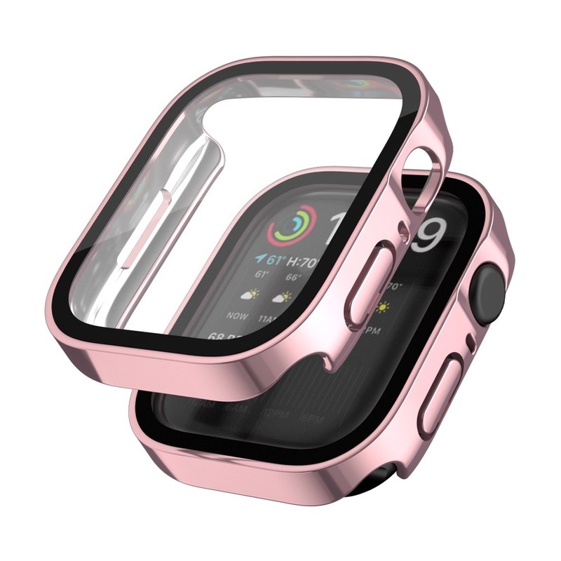 2023newst Tahan Air frosted Pelindung Layar Bumper Frame hard Case Untuk Apple Watch7 6 5 SE 4 cover Tempered glass film Untuk iwatch 45mm 41mm 44mm 40mm Case