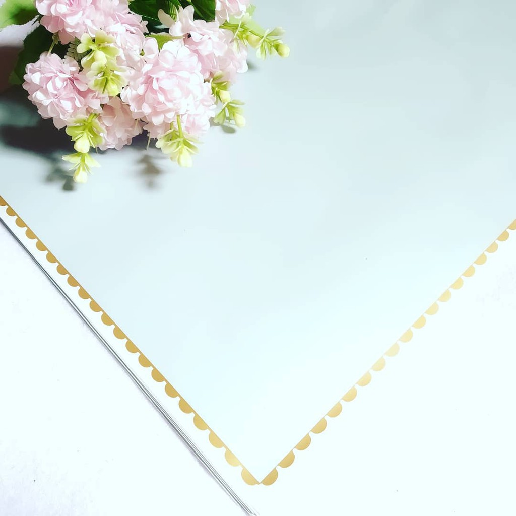 

kertas florist baby blue list gold