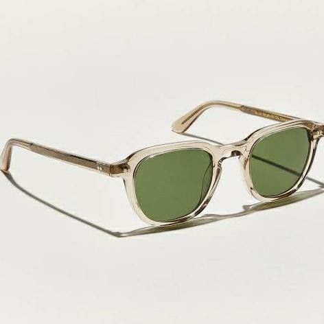 SUNGLASS MOSCOT BILLIK CLEAR GREY FRAME - DARK GREEN LENSE