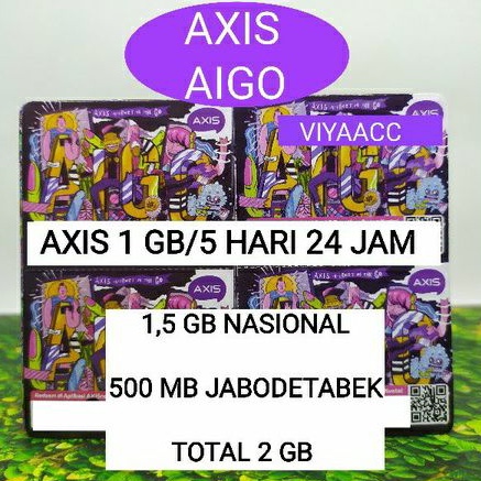 VOUCHER Axis 1gb 5 hari 24 Jam KUOTA 1 GB