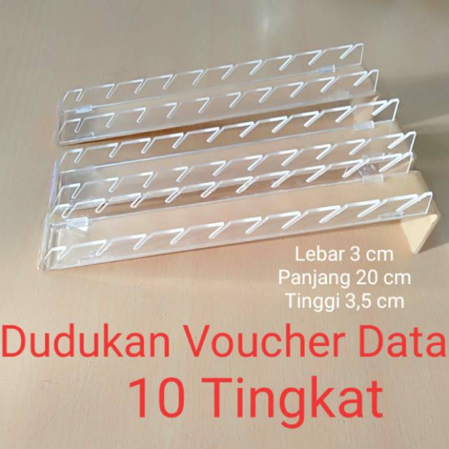 Dudukan pajangan kartu/voucher kecil 10 slot