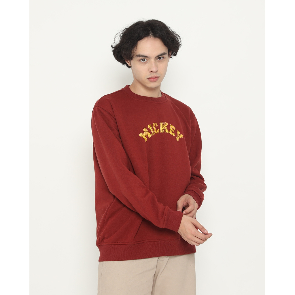 Baju Kaos Jacket Hoodie Flanel Disney | Erigo Sweatshirt Mickey Baseball Red Original  Keren