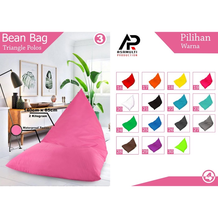 Bean Bag Triangle Polos - Kursi Bantal - Kursi Malas