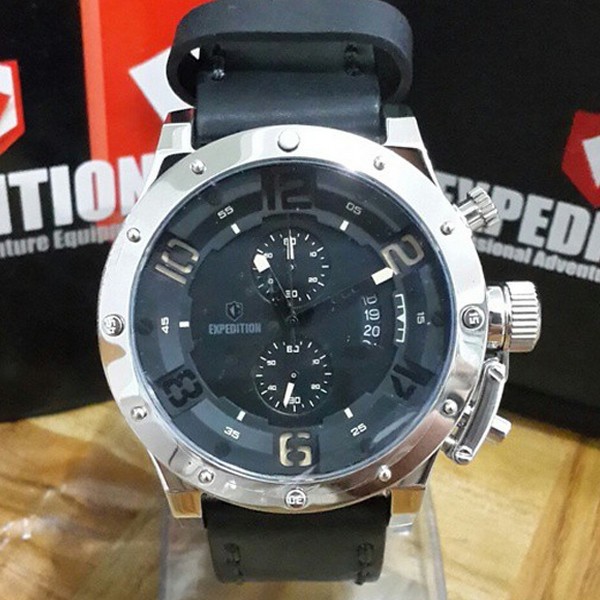 *FREE ONGKIR* jam tangan expedition e6381 silver black *PROMO BRANDED*