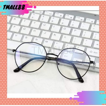 ♥TMALL88♥ Kacamata Baca Frame KM83 Anti Radiasi Metal Gaya Retro Untuk Pria / Wanita