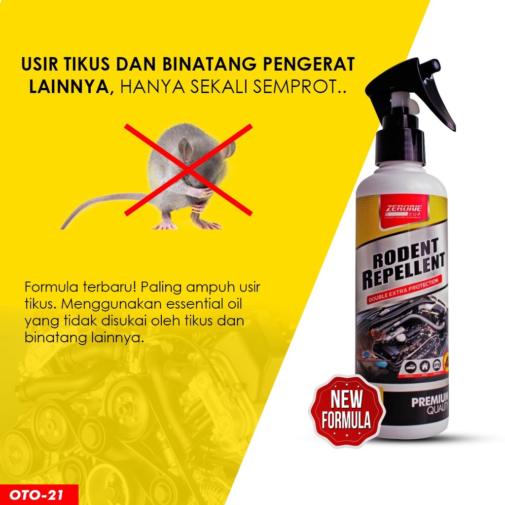 Zerone Rodent Repellent Obat Pengusir Pembasmi Tikus Binatang Pada Mesin Mobil Rumah Kantor Kamar Gedung 250 ml