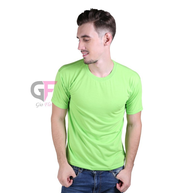 GIOFLO Kaos Pendek Pria Polos Lengan Pendek Hijau Stabilo / PLS 122