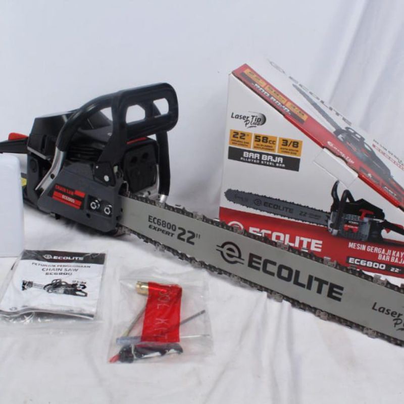 Chainsaw Ecolite EC6800 22Inch / Mesin Gergaji Kayu Chainsaw Ecolite Laser Tip EC6800