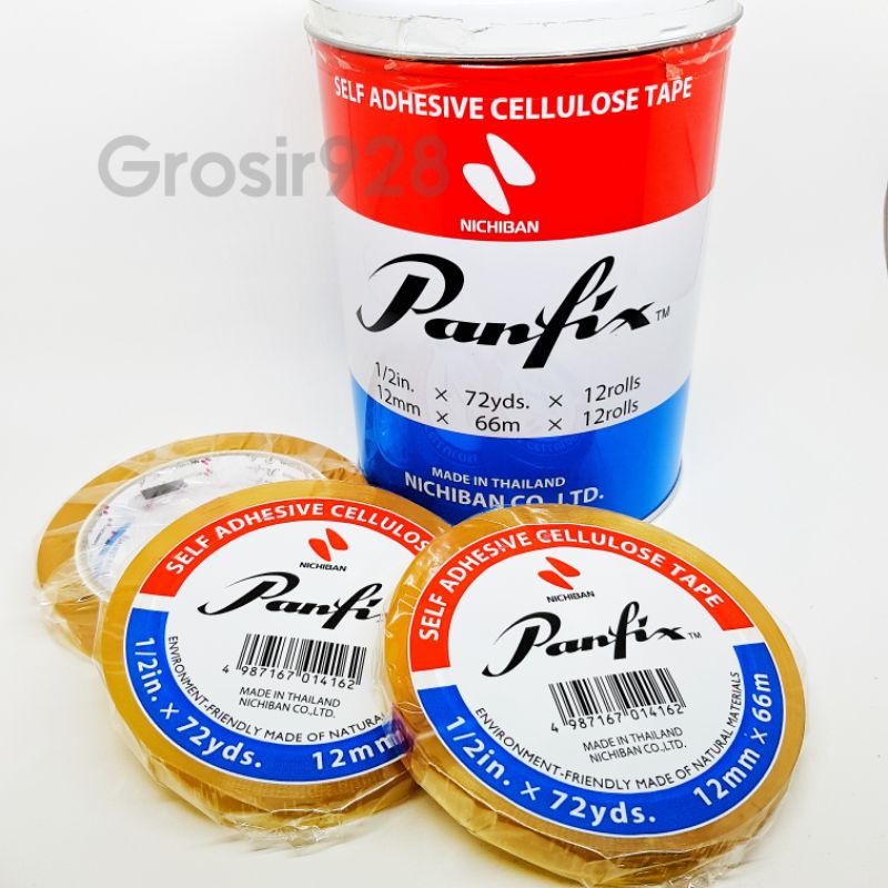 

Selotip / Solatip Isolasi Bening / Self Adhesive Cellulose Tape Panfix 1/2 inch x 72 yard