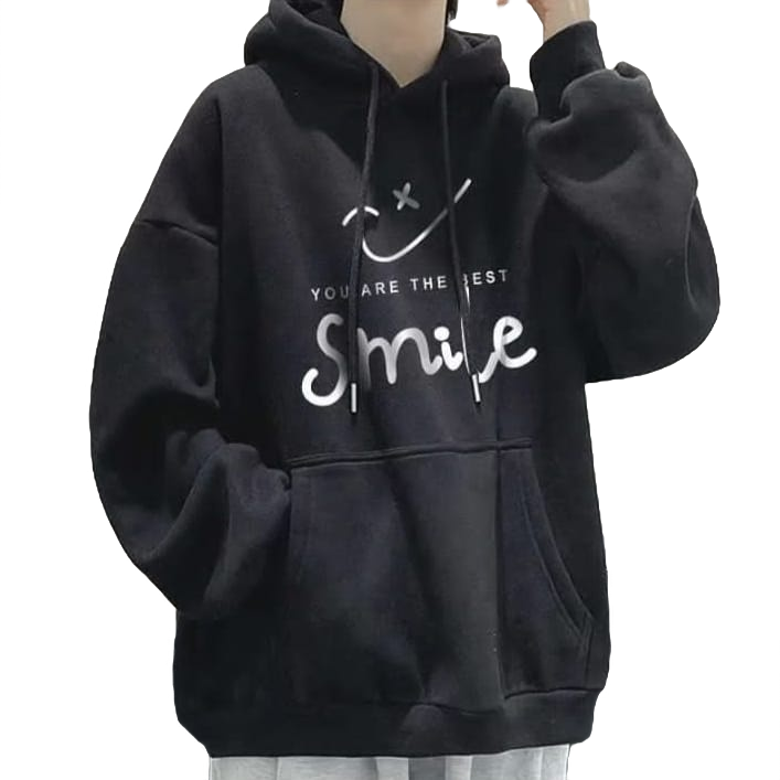 Hoodie Oversize Smile Sweater Hoodie