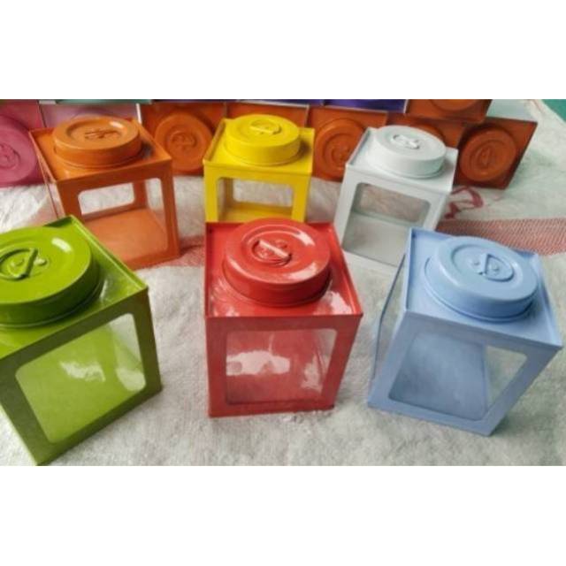 (STOCK TERAKHIR) Size M KALENG KRUPUK MINI KACA 4SISI /KALENG KERUPUK MINI /TOPLES JADUL /HOMEDECOR