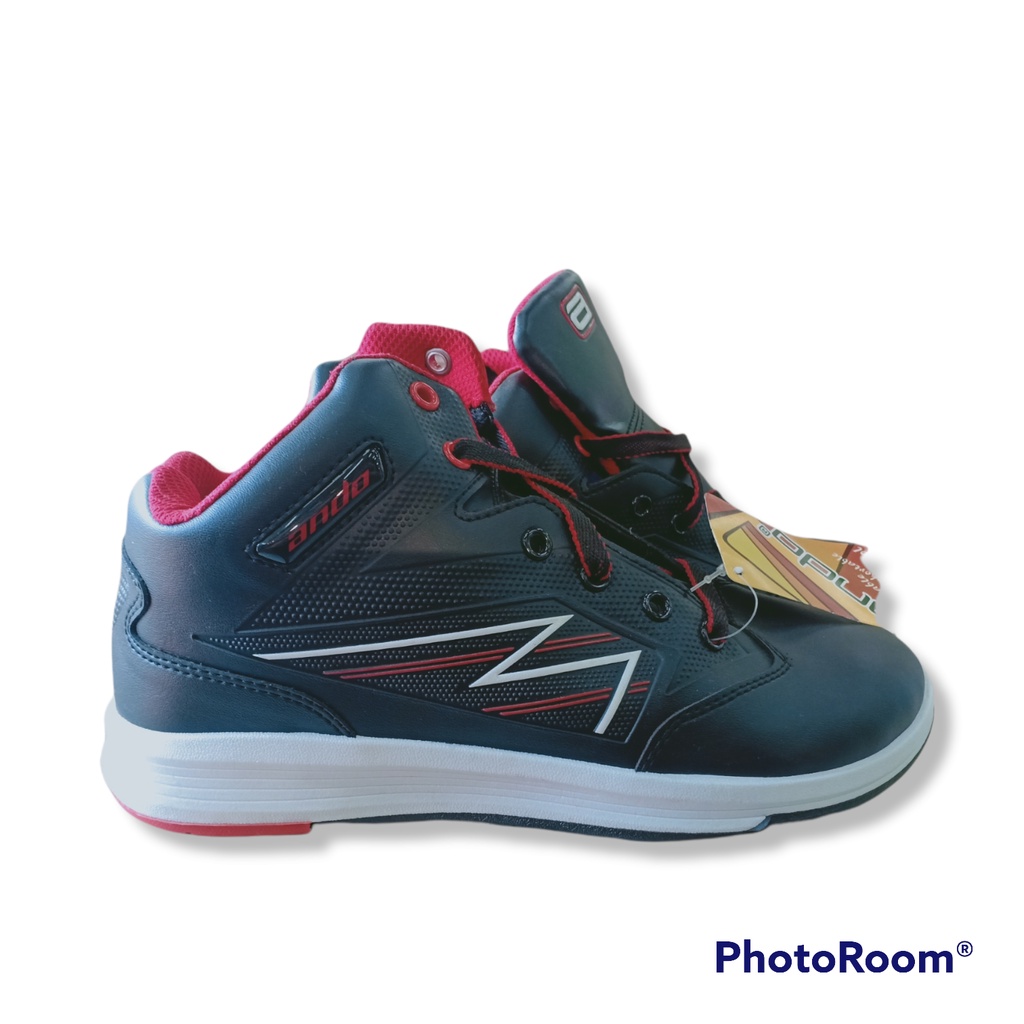 Sepatu Pria Sekolah ANDO DENSON Hitam Merah Putih Boot 100% Original Dewasa Size 37-41 Back to Schoo