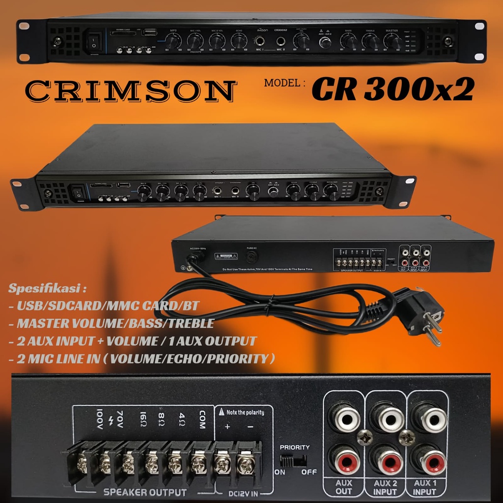 POWER AMPLIFIER CRIMSON CR-300X2 CR300x2 ORIGINAL