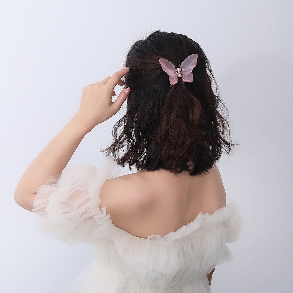 Jepit Rambut Model Butterfly Jelly 6 Warna Translucent Gaya Korea Untuk Wanita