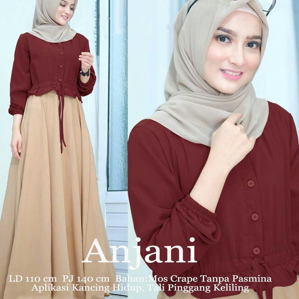 Great Sales ANJANI LONG DRESS GAMIS JUMBO UKURAN BESAR BISA UNTUK BAJU MUSLIM IBU HAMIL DAN MENYUSUI