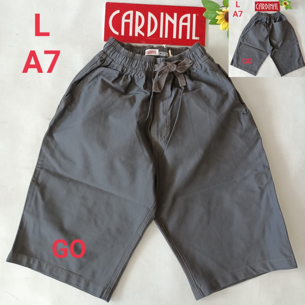 gof M-L CARDINAL CELANA PENDEK KARET KOLOR Katun Casual Soft Jeans Murah Bagus Santai Original