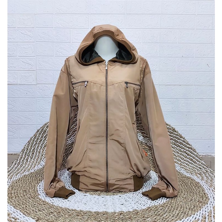 Jaket parasut WATERPROOF JUMBO(5L=XXXL)/ld 120 cm-Mocca