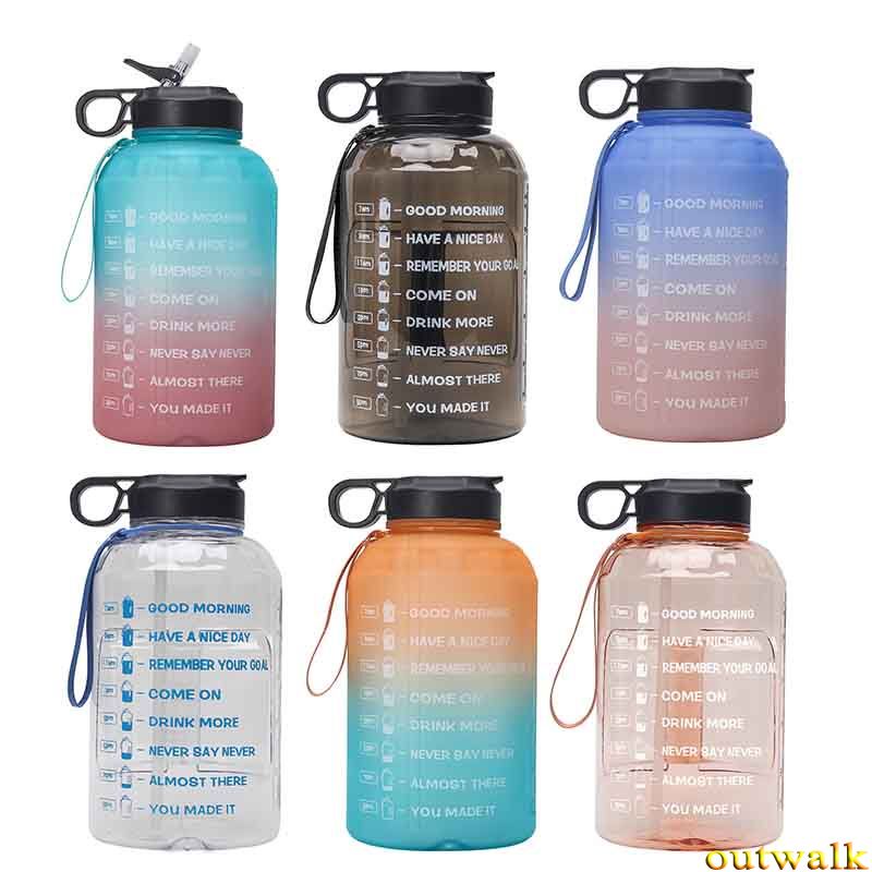 Botol Air Minum Kapasitas Besar 2.2l Bahan Plastik Untuk Fitness / Outdoor