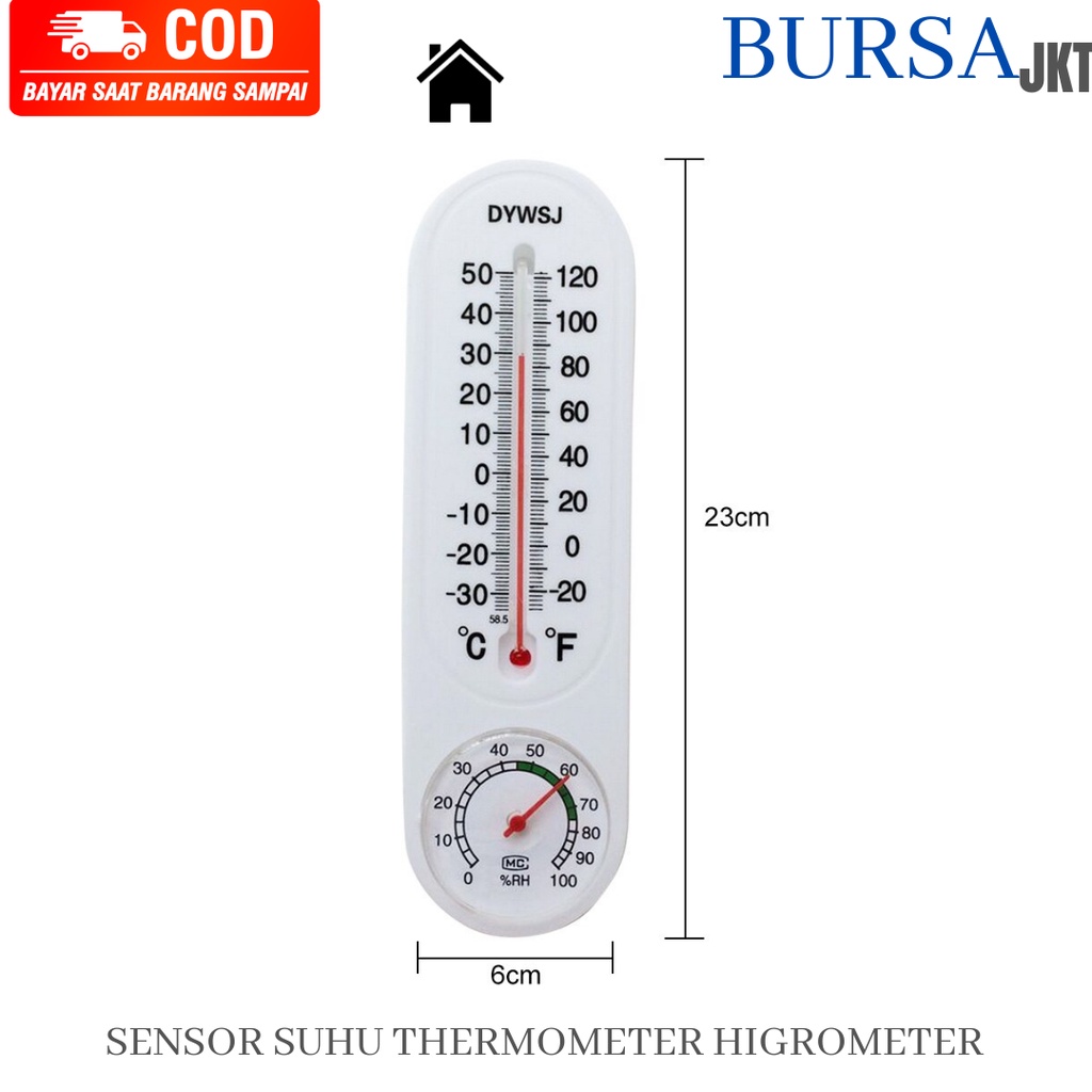 THERMOMETER TERMOMETER DINDING TEMBOK WALL PENGATUR SUHU UDARA RUANGAN ANALOG 9 INCH PANJANG