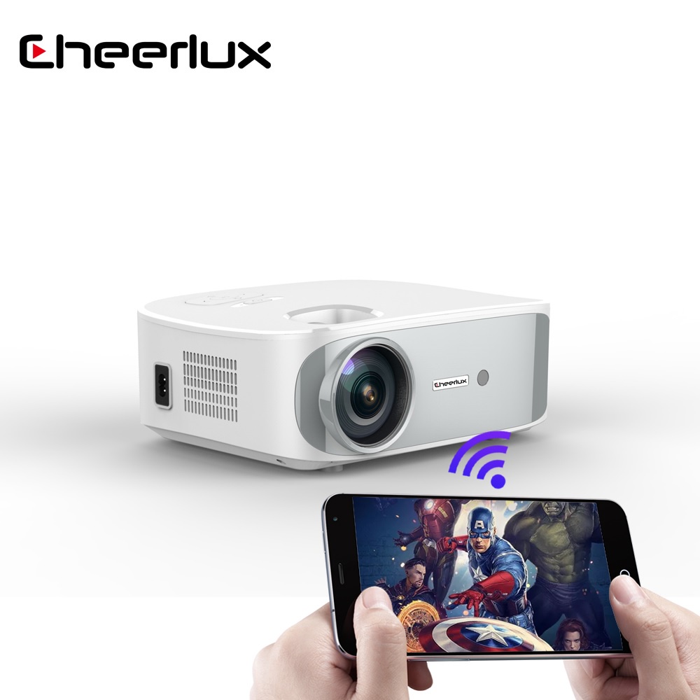 CHEERLUX C55 WIFI - Proyektor 3800 Lumens - Support Wireless Mirroring dan Electronic Keystone - Alternatif CHEERLUX CL770 dan Versi Terbaru dari CHEERLUX C50 WiFi