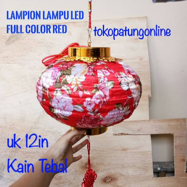 Lampion Imlek Lampu Led Listrik Premium Kain Mutan