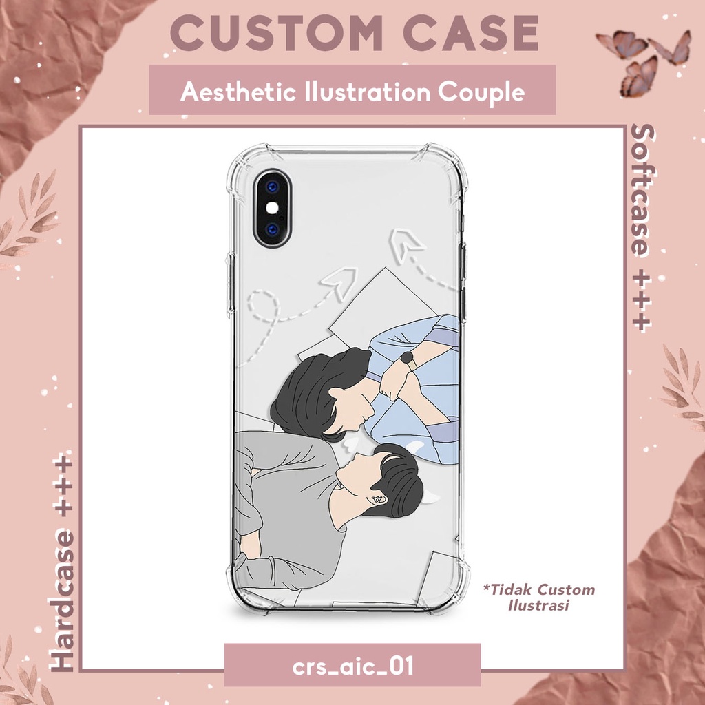 Custom Softcase Aesthetic Illustration Couple / Design Ilustrasi *NON REQUEST Anticrack Blackmatte C