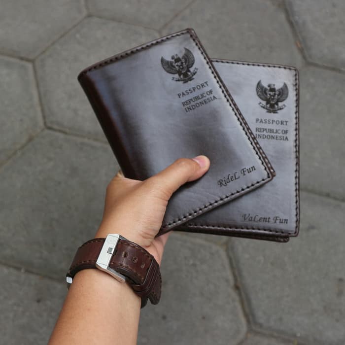 PASSPORT CASE - PASSPORT COVER KULIT ASLI - GRATIS UKIR NAMA