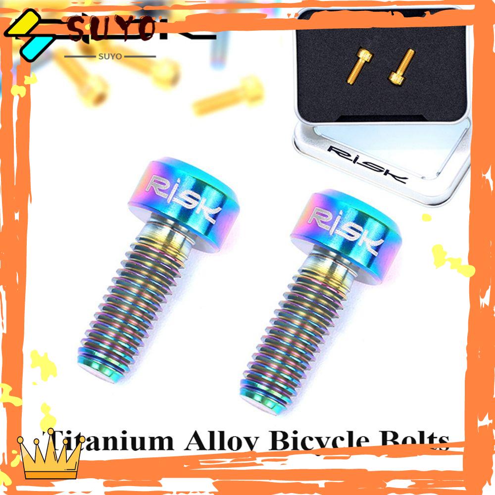 Suyo 2PCS Baut Bahan Titanium Alloy Untuk Sepeda Gunung MTB