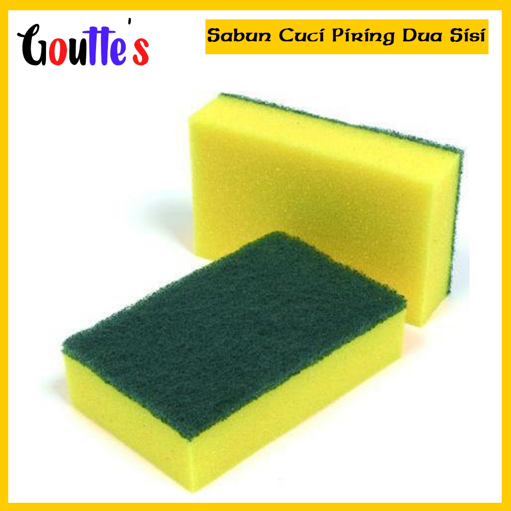 Busa Cuci Piring 2 Sisi Kasar Halus Spons Cuci Piring