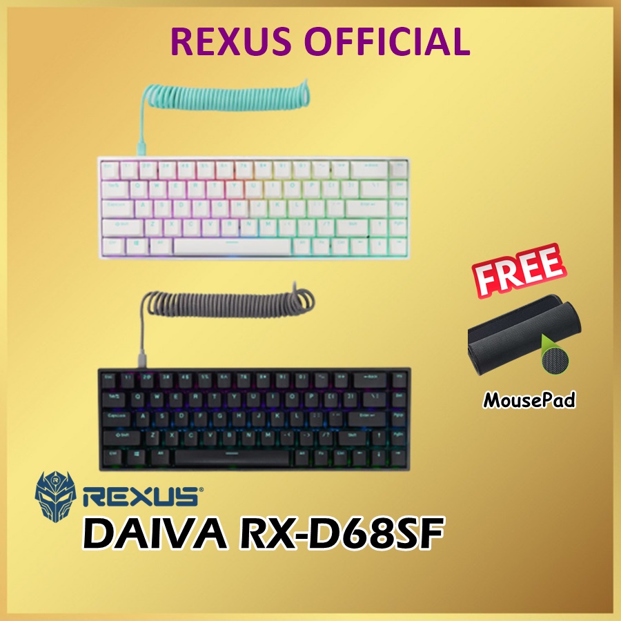 Rexus Daiva RX-D68SF South Facing Keyboard Gaming RXD68 SF/ D68 RGB