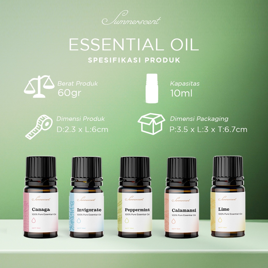 Pengharum Ruangan Pewangi Ruangan Otomatis Essential Oil Summerscent Essentials Esensial Oil Essential Oil Minyak Esensial Aromatherapy Bayi Diffuser Humidifier Cough And Flu 10ml