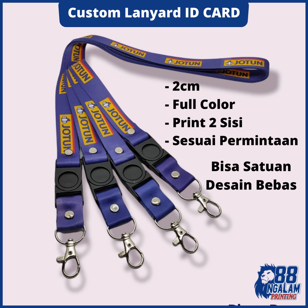 

Tali Lanyard Custom Tali Name Tag / Lanyard Print 2 sisi Lengkap Stopper Pengait