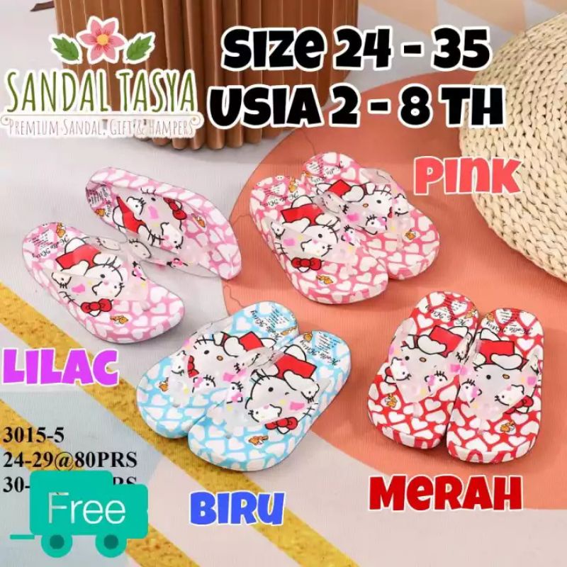 24-29 ~ Sandal Jepit Jelly Import Anak Perempuan Original Balance 3015 Karakter Hello Kitty Lucu Usia 2 3 4 5 6 7 8 Tahun Korea Terbaru