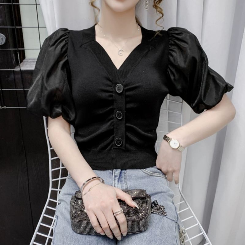 MDLV ~ Z007# Seravina Knit Top Blouse Rajut Fashion Import