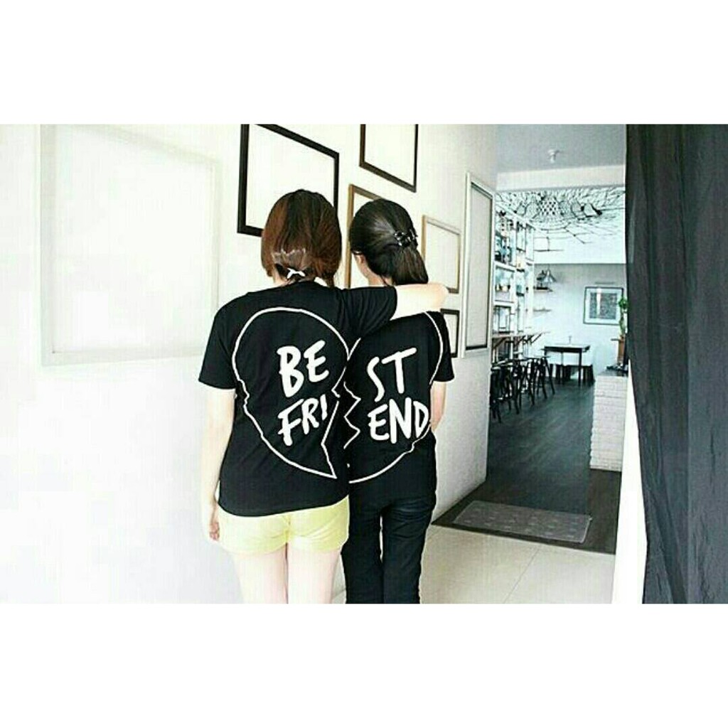 Tumblr Tee / T-shirt / Kaos Wanita Lengan Pendek " BESTFRIEND COUPLE " Hitam / Black