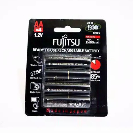 BATERAI BATTERY BATRE CAS AA /A2 FUJITSU 2450 mAh Black Bp4 4PCS