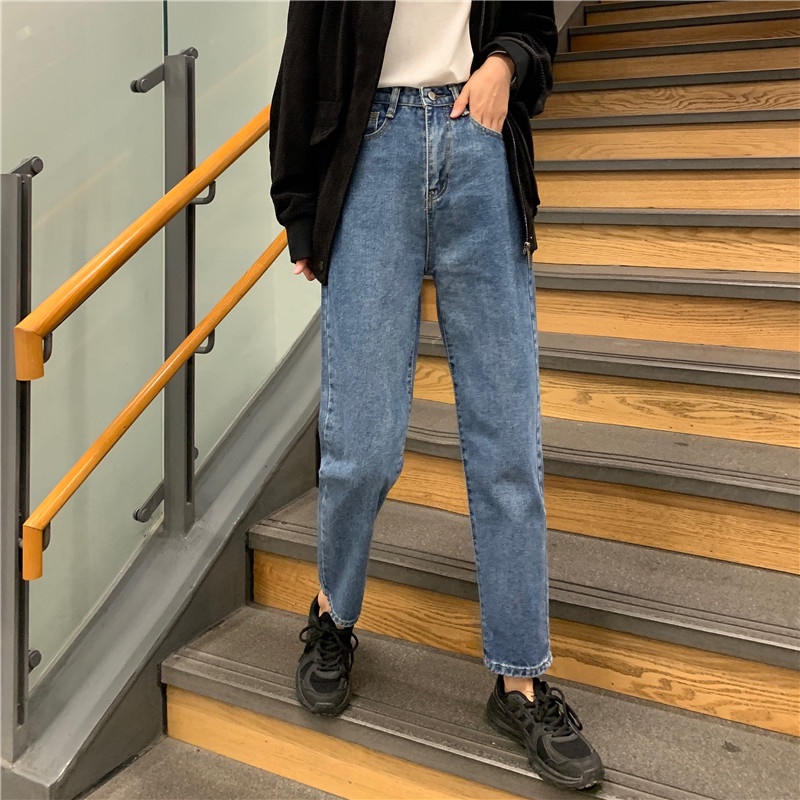 XIAOZHAINV Korean Style Highwaist Celana Jeans Wanita