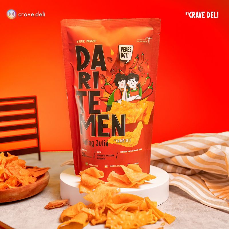 

Crave Deli - Dari Temen Keripik Pangsit Netto 50gr