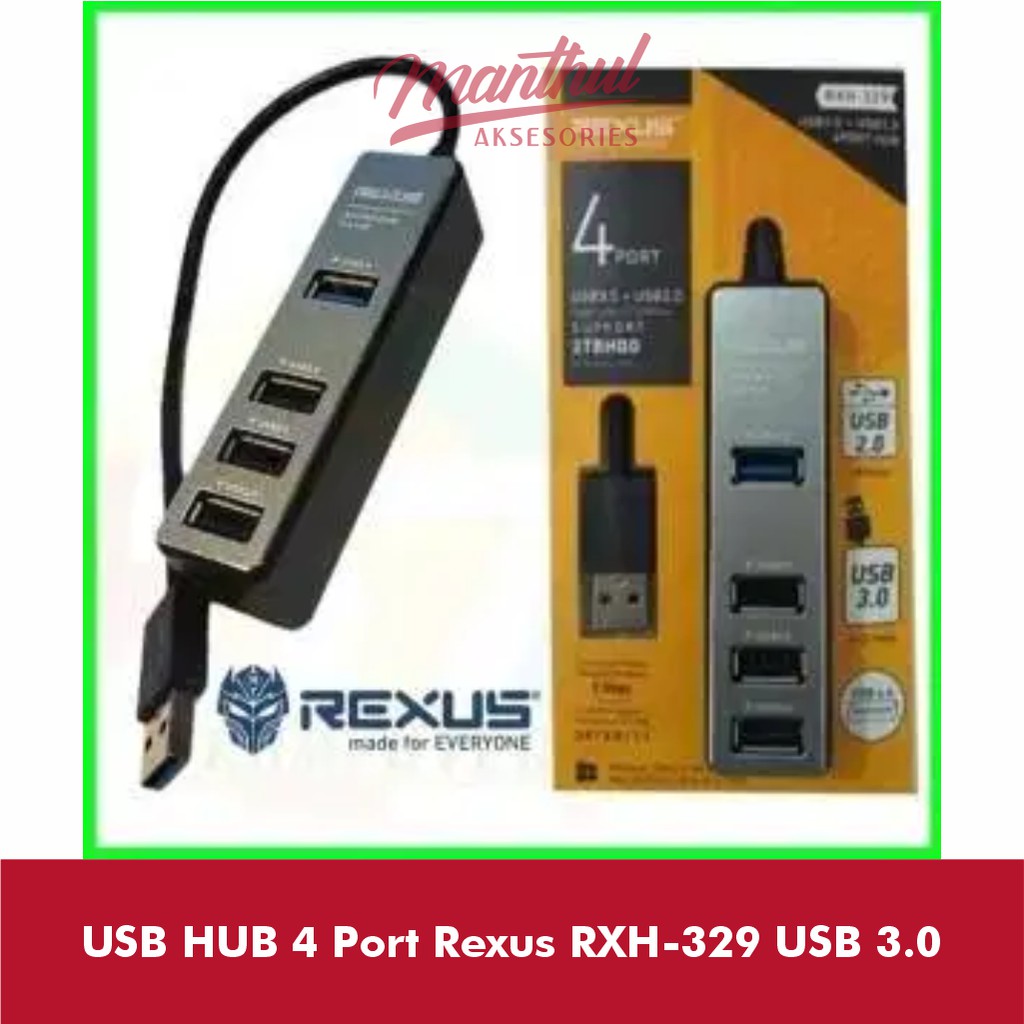 USB HUB 4 Port Rexus RXH-329 USB 3.0