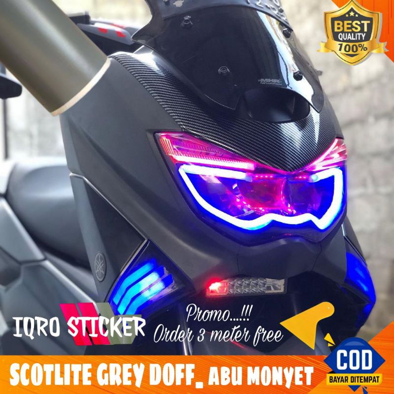 Stiker skotlet motor merk profix grey doff scotlite abu doff stiker skotlet