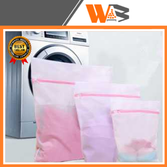 COD Laundry Bag Jaring Baju Kotor Kantong Mesin Cuci Bahan Jaring dan Resleting Untuk Pakaian / Dalam Tas Laundry Mesin Cuci 3Pcs