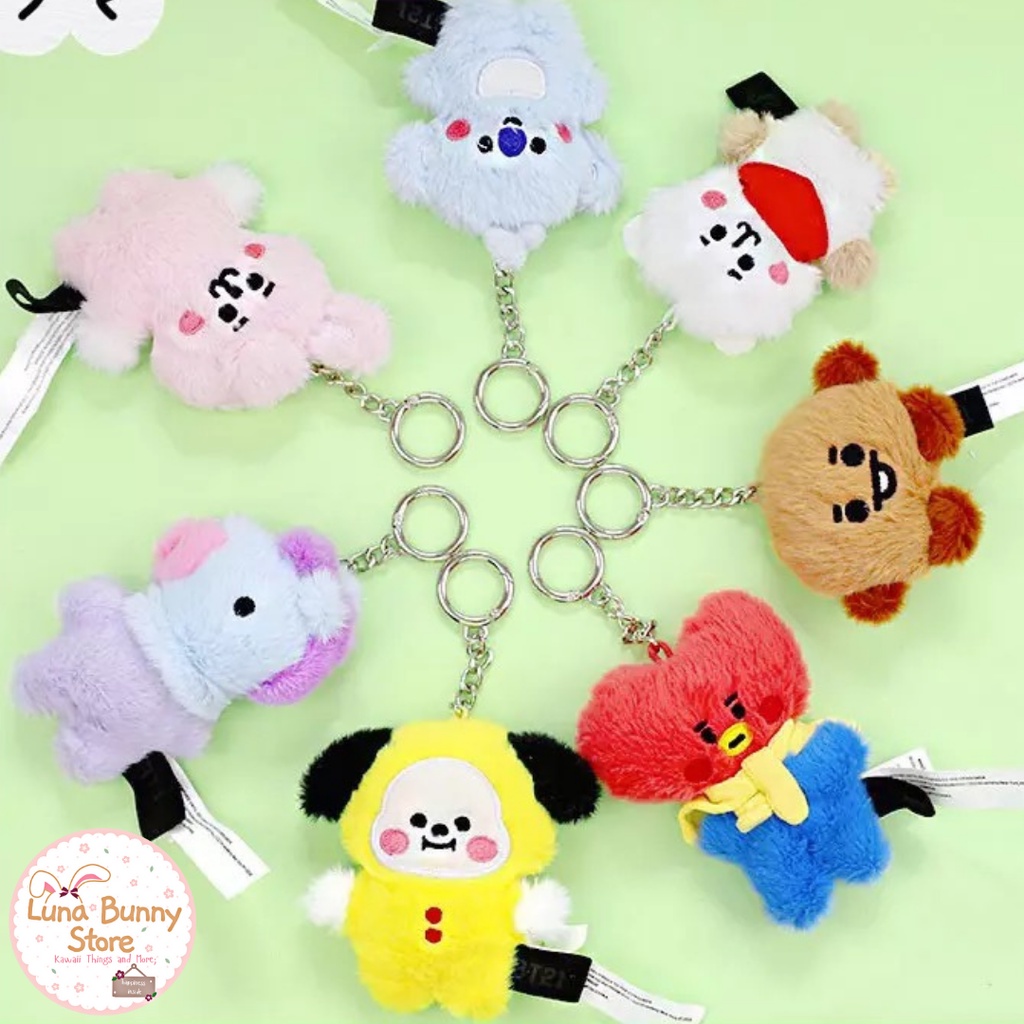 Bag Charm Doll BTS Key Chain BTS Gantungan Kunci BT21 Korea Army Big Bang Gantungan Tas Lucu Plushie