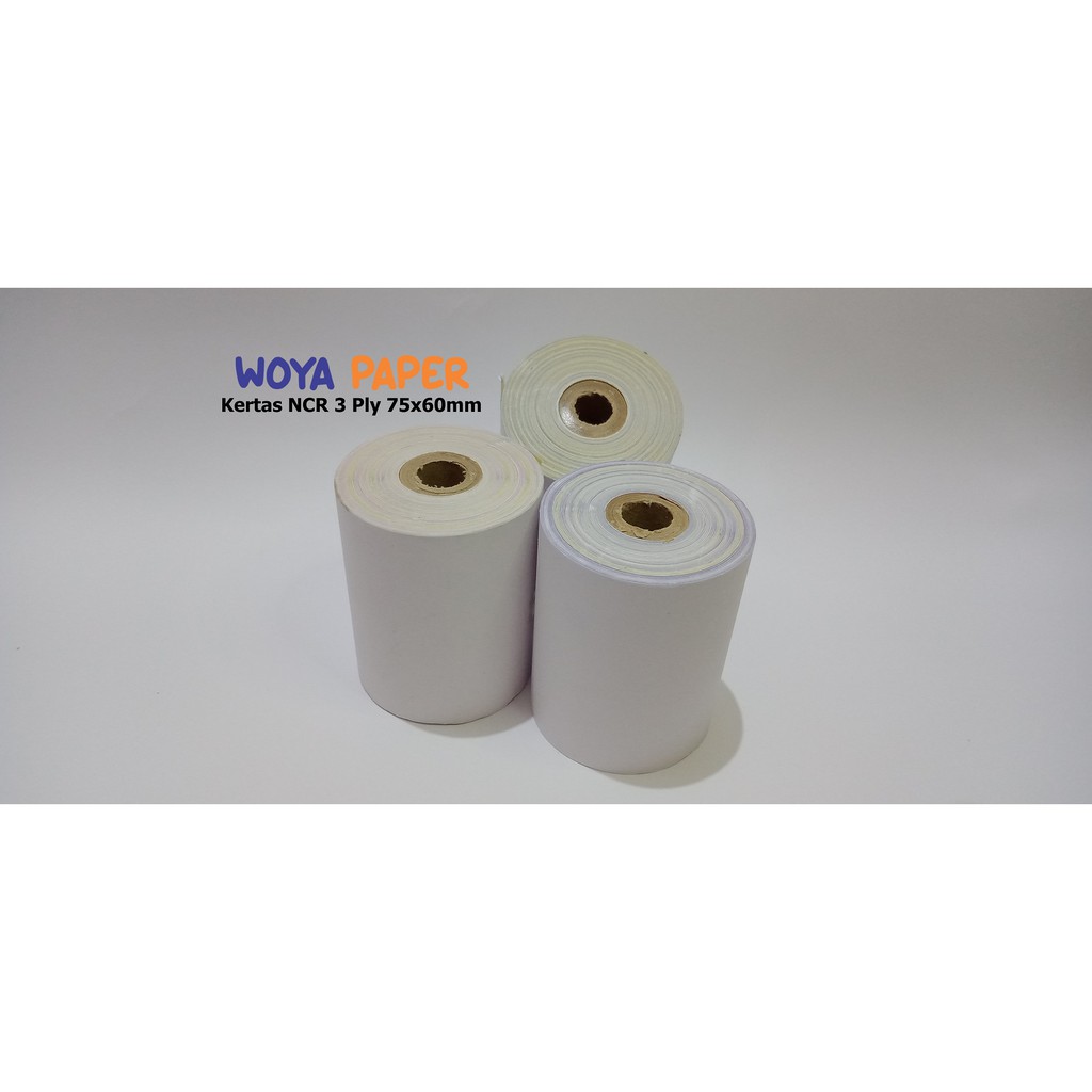 

WOYA Kertas Kasir Struk Paper Roll HVS NCR 3Ply 75x60mm POS Printer Dot Matrix 75 x 60 75x60 mm 3 Ply