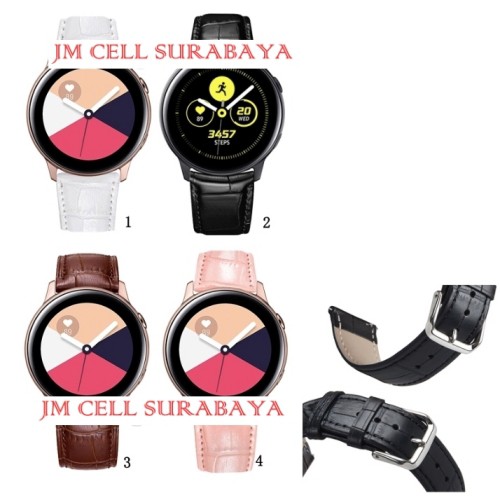 Leather Crocodile Strap 20mm For Samsung Galaxy Watch Active - Gear Sport - Xiaomi Huami Amazfit BIP