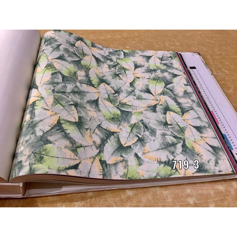 Wallpaper Dinding Motif Daun 3D Minimalis Chr