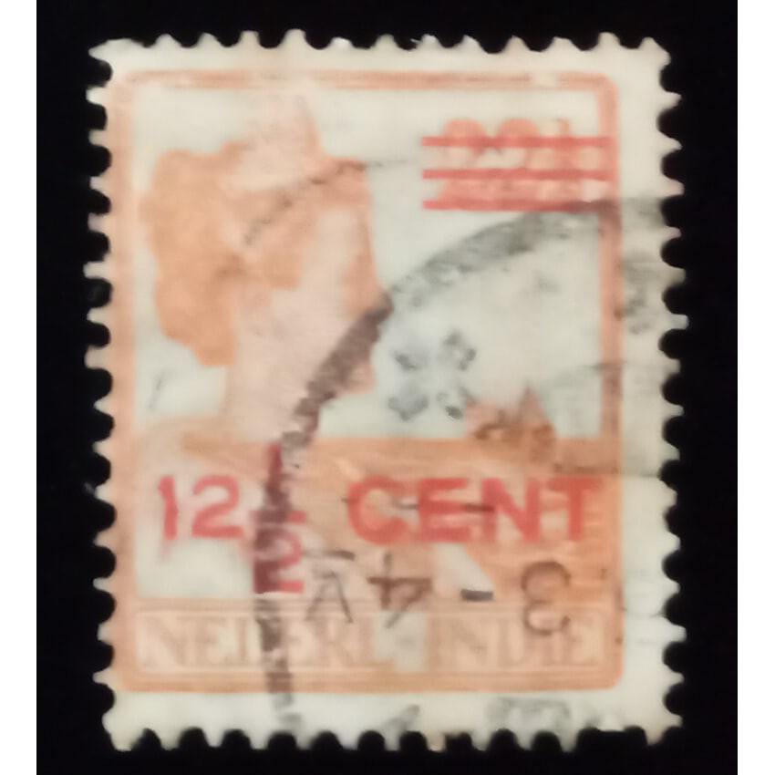 Perangko Nederland Indie (Ned Indie) 12,5 Cent Overprint 22,5 Cent
