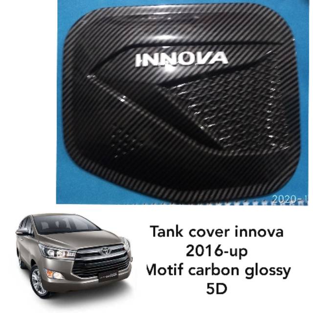 Tank cover tutup tangki all-new innova 2016 -up carbon glossy 5D